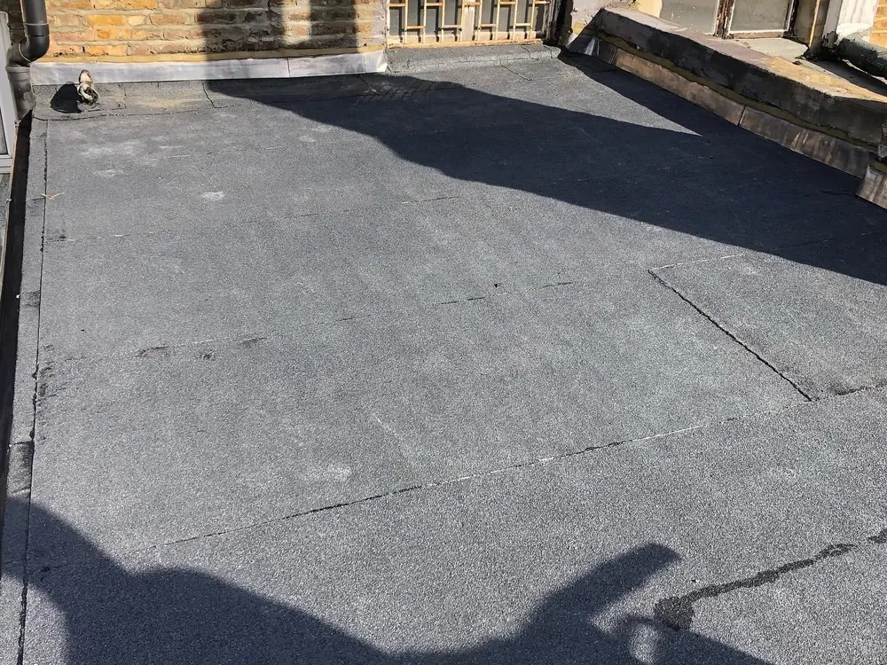 New felt flat roof finished